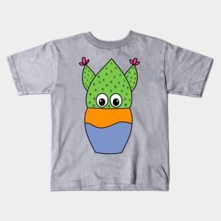 Cute Cactus Design #307: Beavers Tail Cactus In A Jar Kids T-Shirt